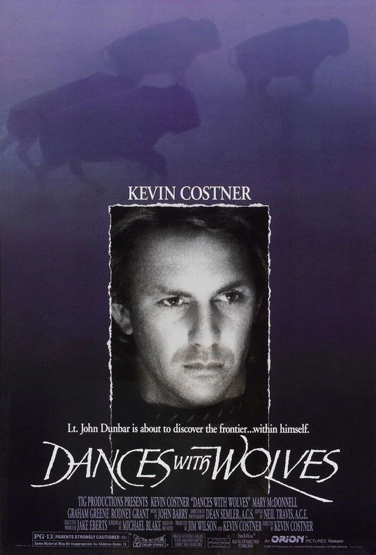 1990 Dances With Wolves Movie Poster Kevin Costner Mary Mcdonnell