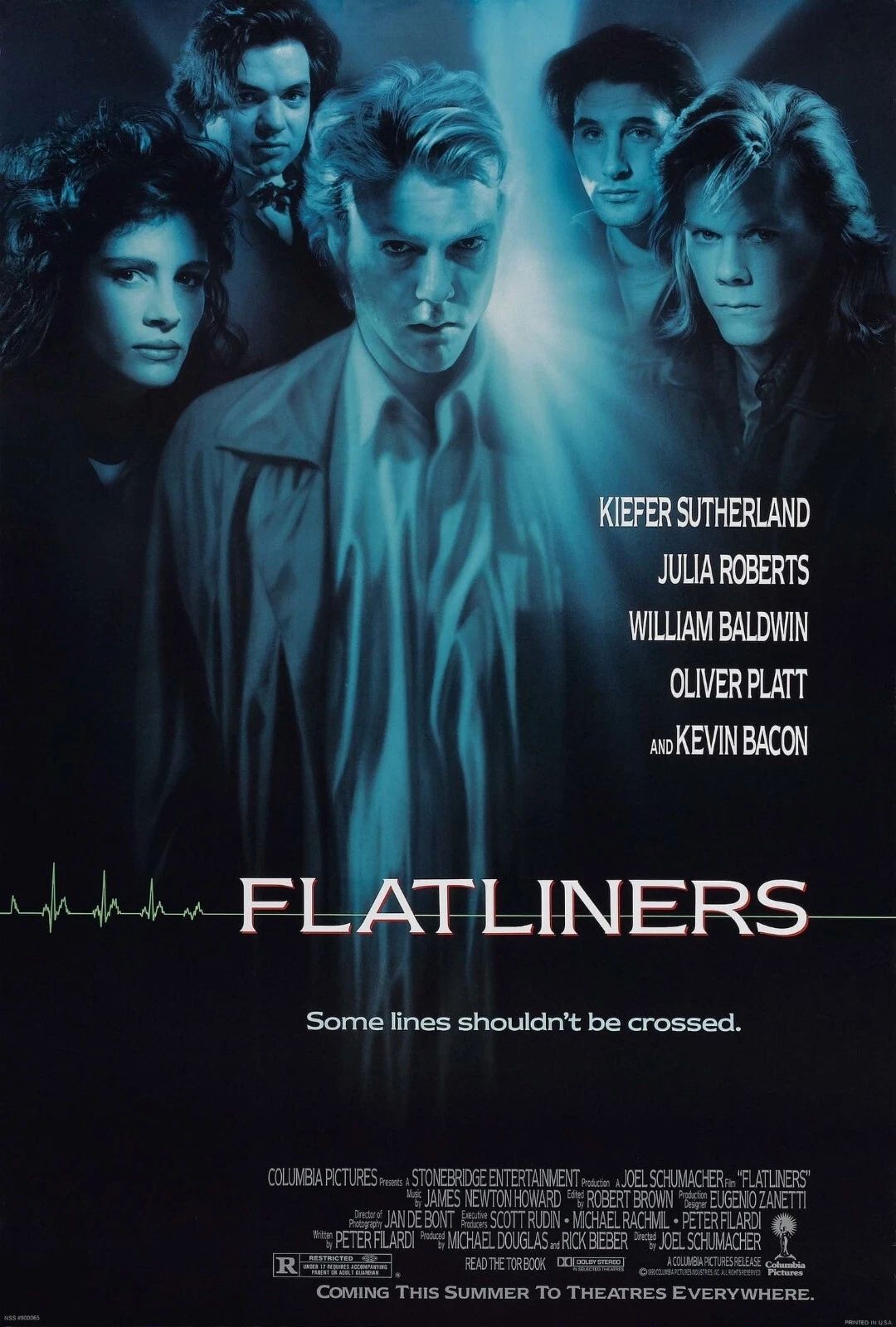 1990 Flatliners Movie Keychain Kiefer Sutherland Kevin Bacon