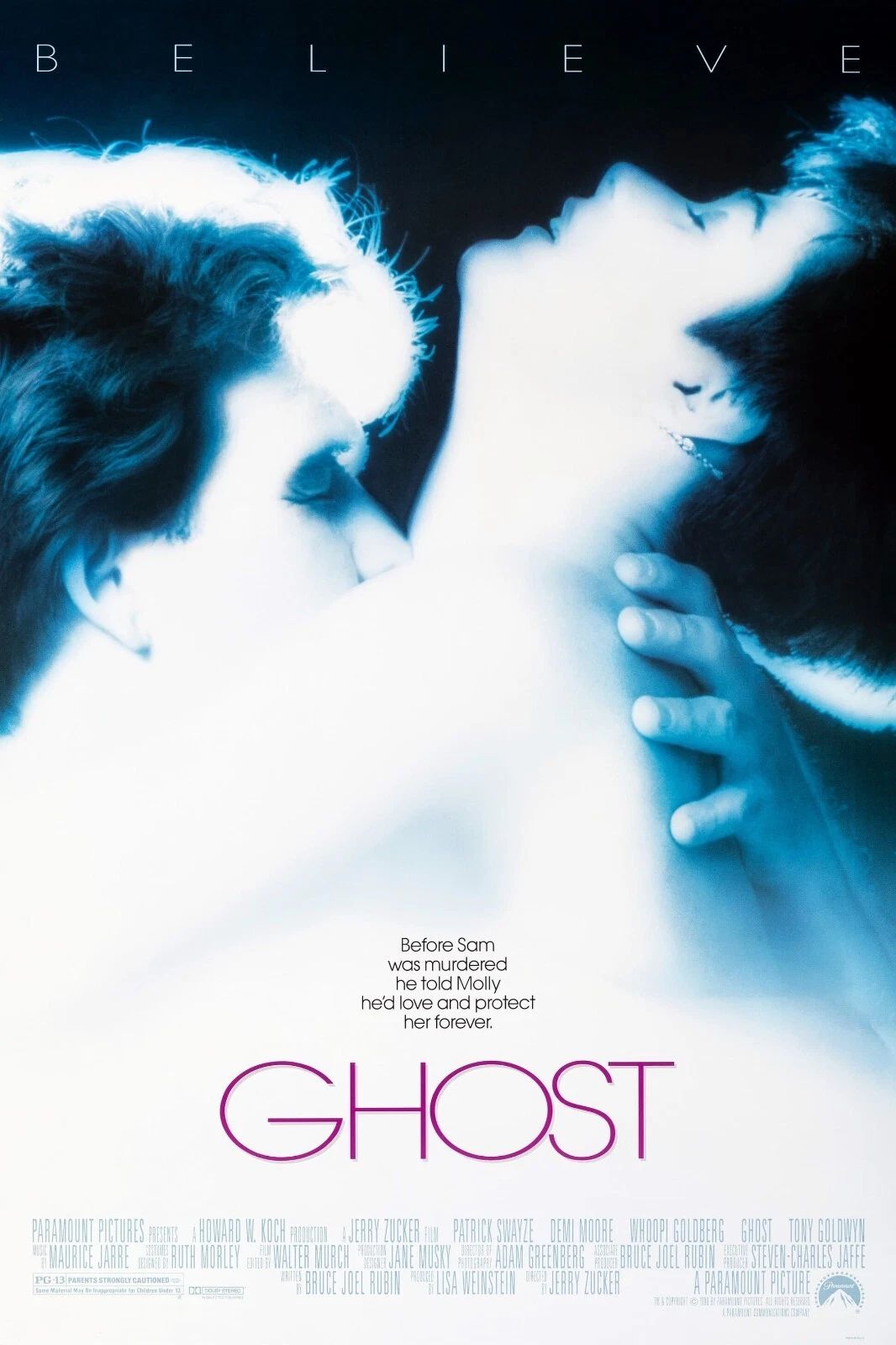 1990 Ghost Movie Keychain Patrick Swayze Demi Moore Whoopi Goldberg