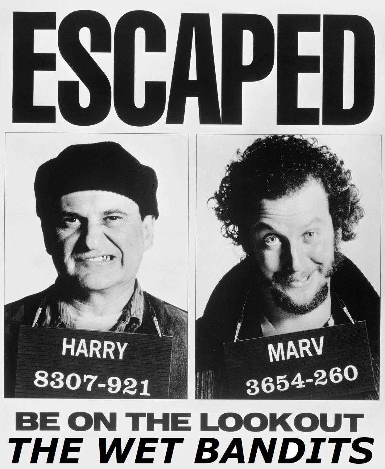 1990 Home Alone Wet Bandits Wanted Keychain Propreplica Harry Marvin