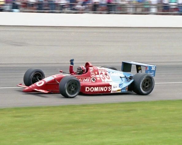 1990 Indy Driver Arie Luyendyk Glossy Keychain Indianapolis 500 Print Dominos