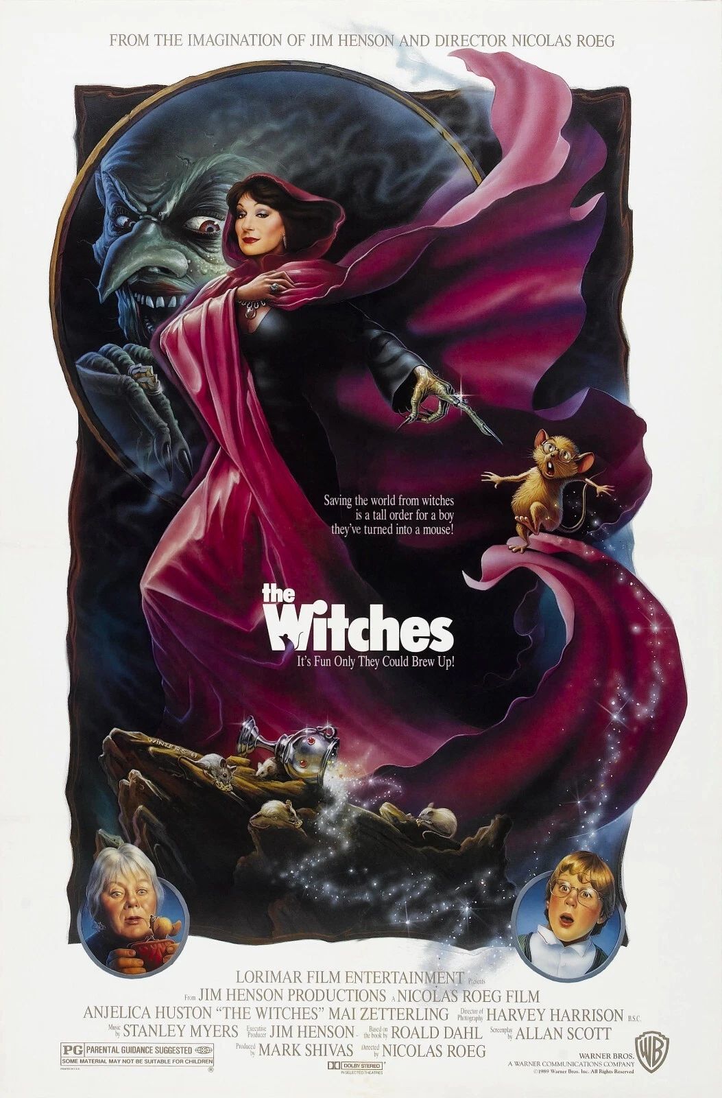 1990 The Witches Movie Magnet Eva Ernst Helga Luke Anjelica Huston