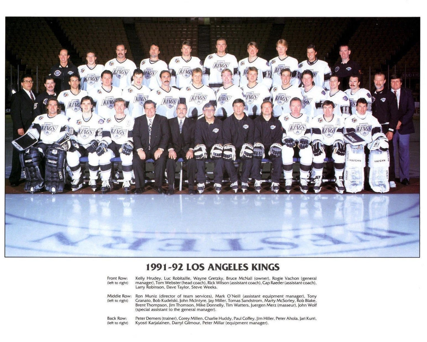 92 Los Angeles Kings Team Photo Hockey Picture Nhl La 300 Piece Jigsaw Puzzle