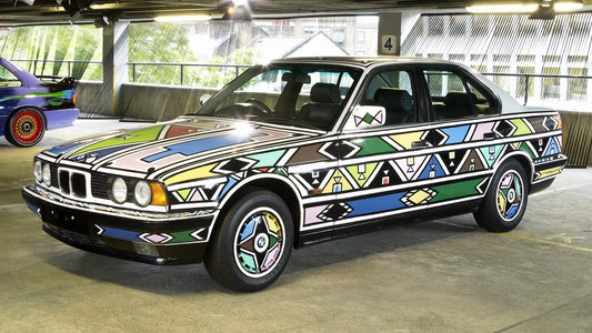 Bmw Series Art Car By Esther Mahlangu Hd Art Keychain