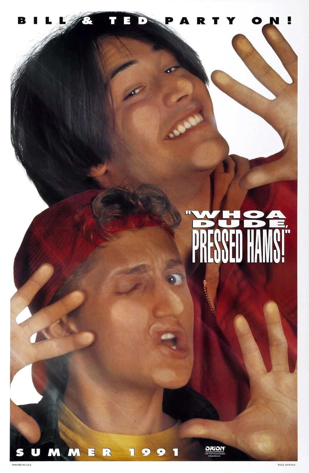 1991 Bill & Teds Bogus Journey Movie Poster Keanu Reeves Alex Winter