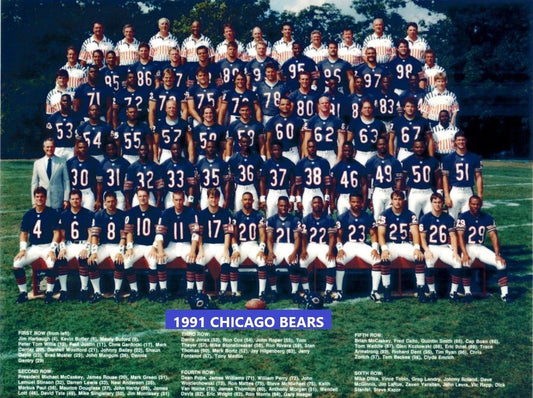 1991 Chicago Bears Team Magnet Football Nfl Picture