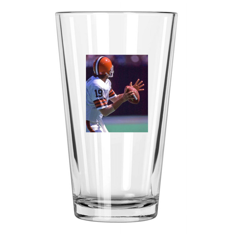 1991 Cleveland Browns Bernie Kosar Photo Nfl Football Pint Beer Drinking Glass