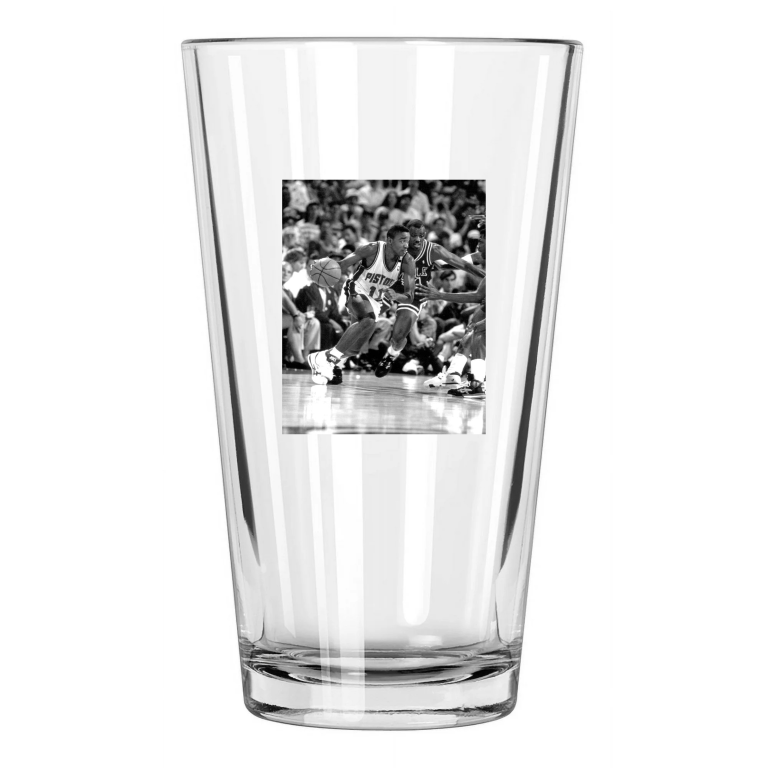 1991 Detroit Pistons Isiah Thomas Photo Nba Basketball Pint Beer Drinking Glass