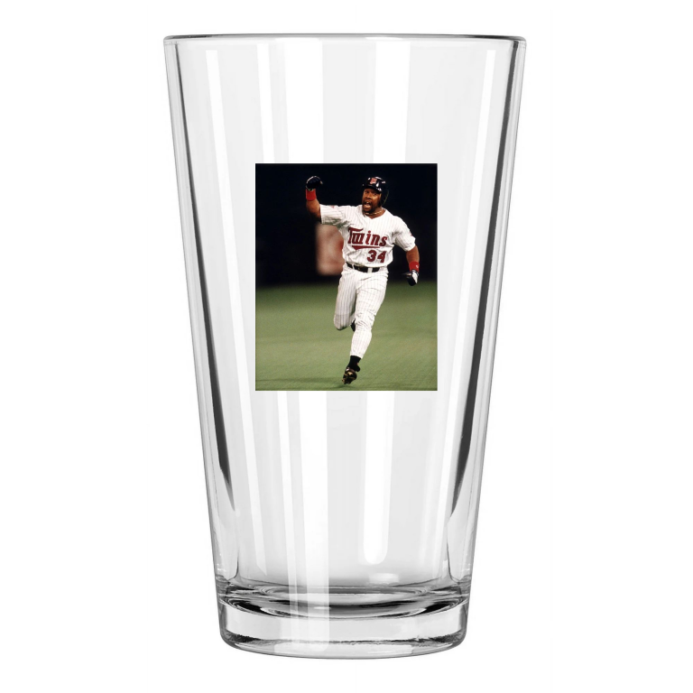 1991 Minnesota Twins Kirby Puckett Photo World Series Pint Beer Drinking Glass