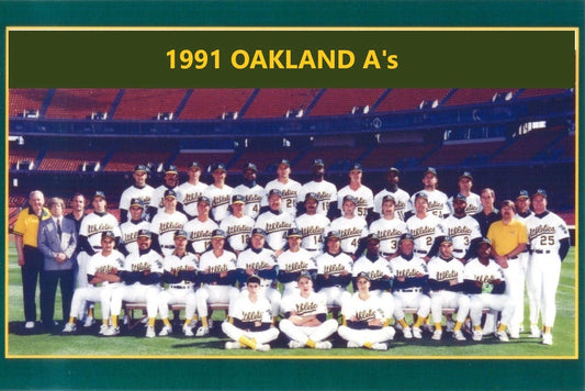 1991 Oakland Athletics A'S Team Photo Baseball Picture Mlb