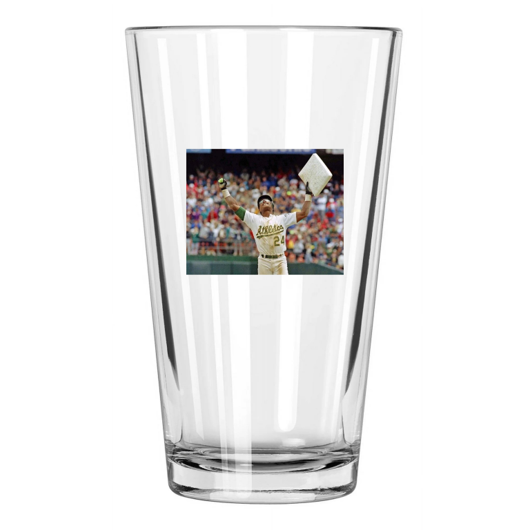 1991 Oakland Athletics Rickey Henderson 'Stolen 939 Bases'! 2 Pint Beer Glass