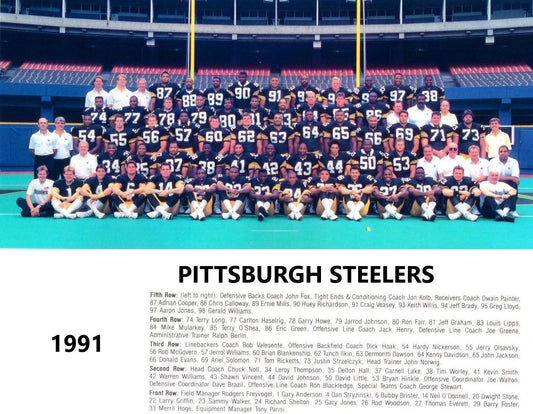 1991 Pittsburgh Steelers Team Photo Football Picture Nfl