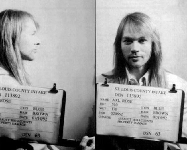 1992 Axl Rose Mugshot Glossy Magnet Guns N Roses Singer Magnet