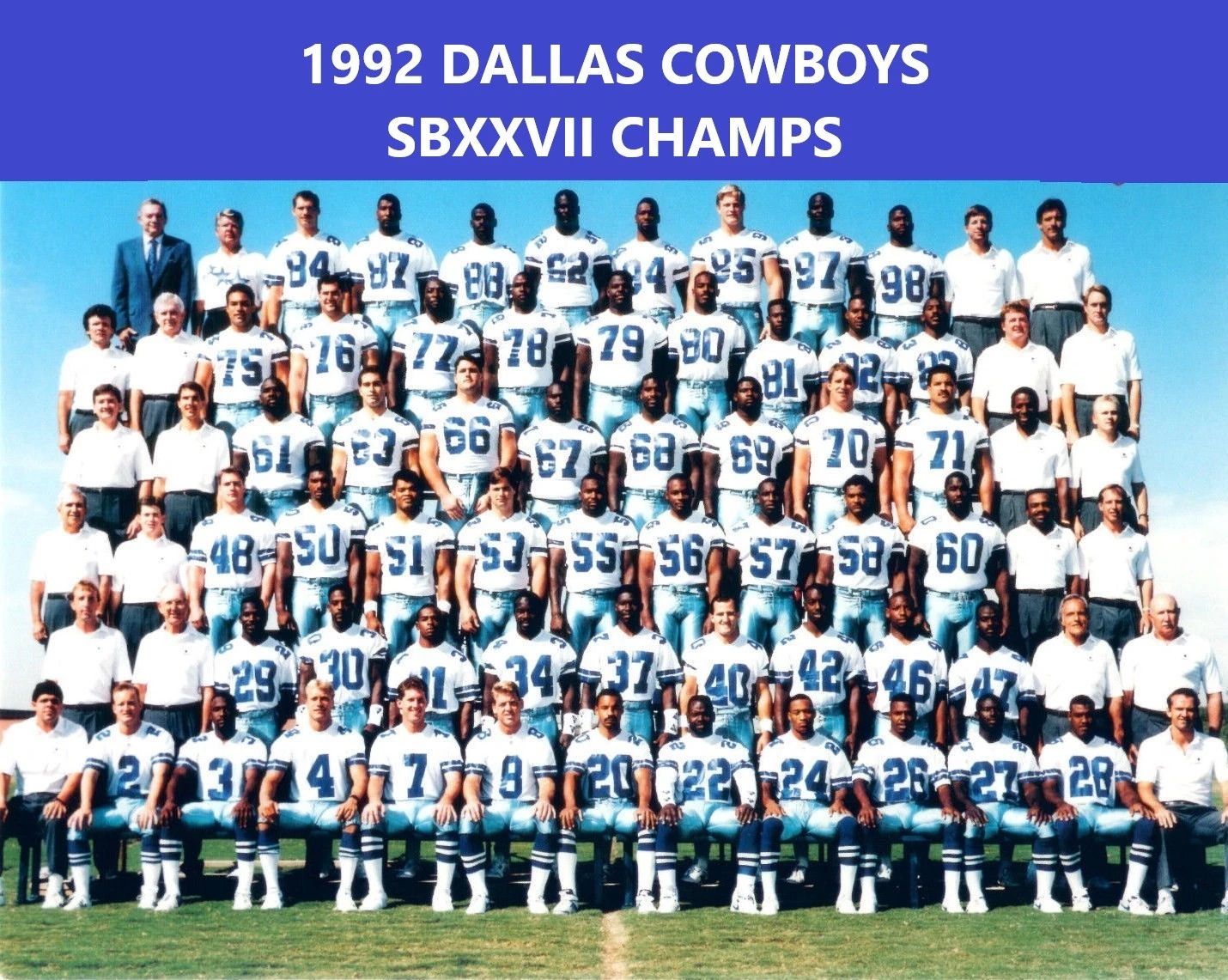 1992 Dallas Cowboys Team Magnet Football Picture Nfl Sbxxvii Champs