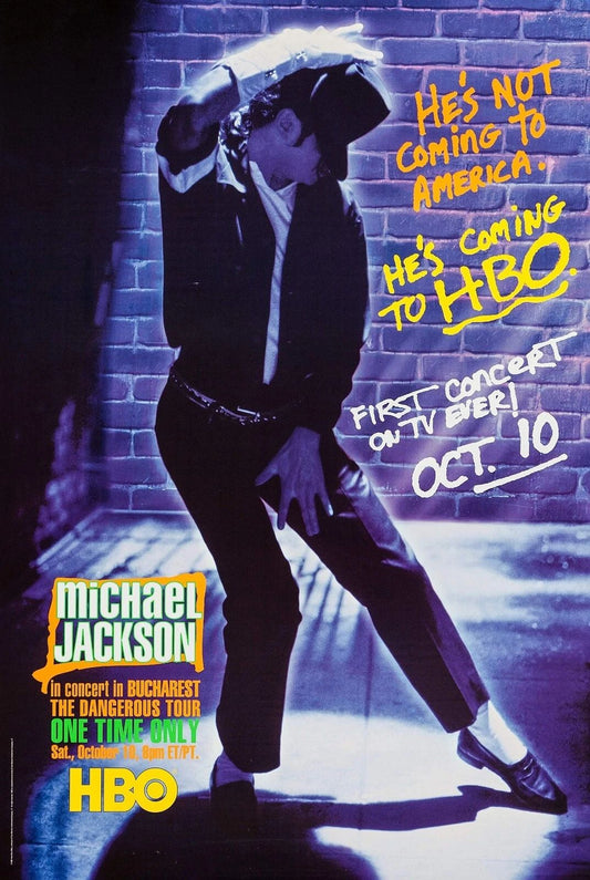 1992 Michael Jackson Dangerous Tour Poster King Of Pop Moonwalk