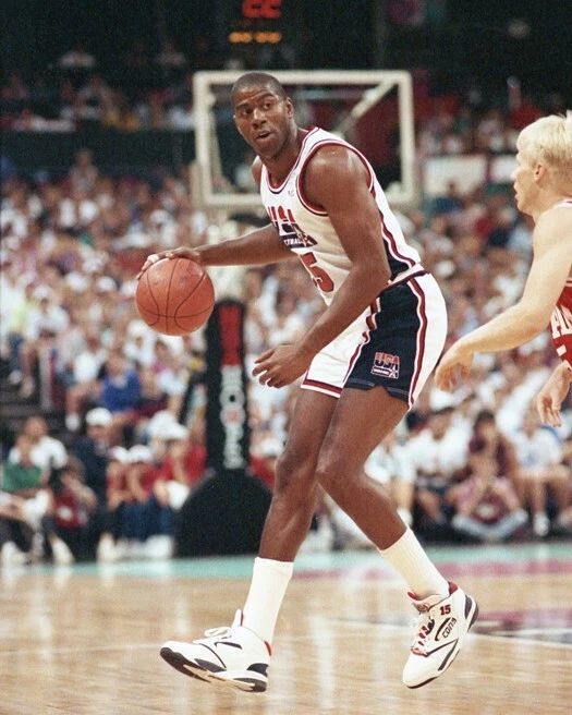 1992 Olympics Magic Johnson Glossy Keychain Keychain Usa Dream Team