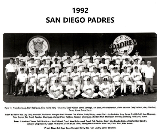 1992 San Diego Padres Team Magnet Baseball Picture Mlb