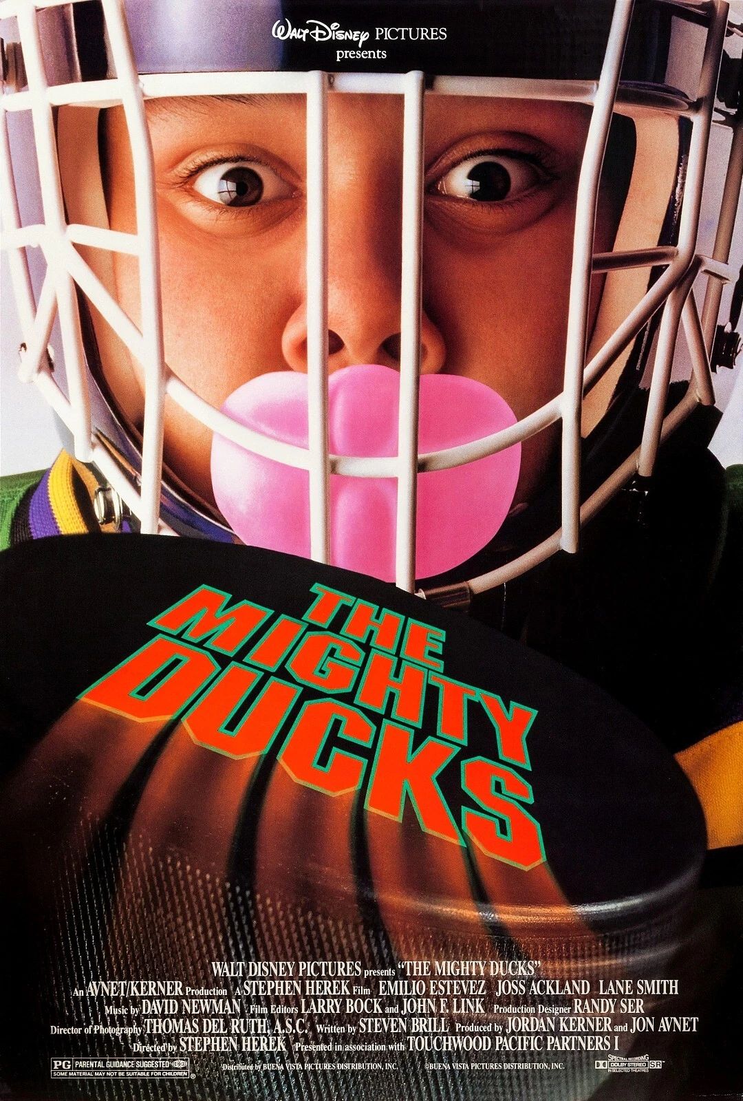 1992 The Mighty Ducks Movie Poster Emilio Estevez Coach Bombay Charlie