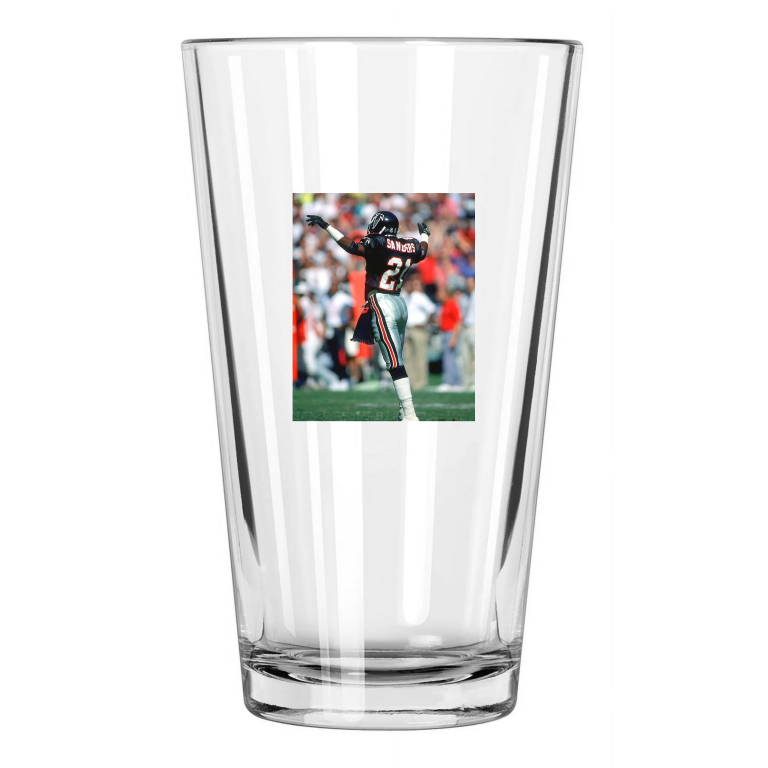 1993 Atlanta Falcons Deion Sanders Football 'Primetime' Pint Beer Drinking Glass