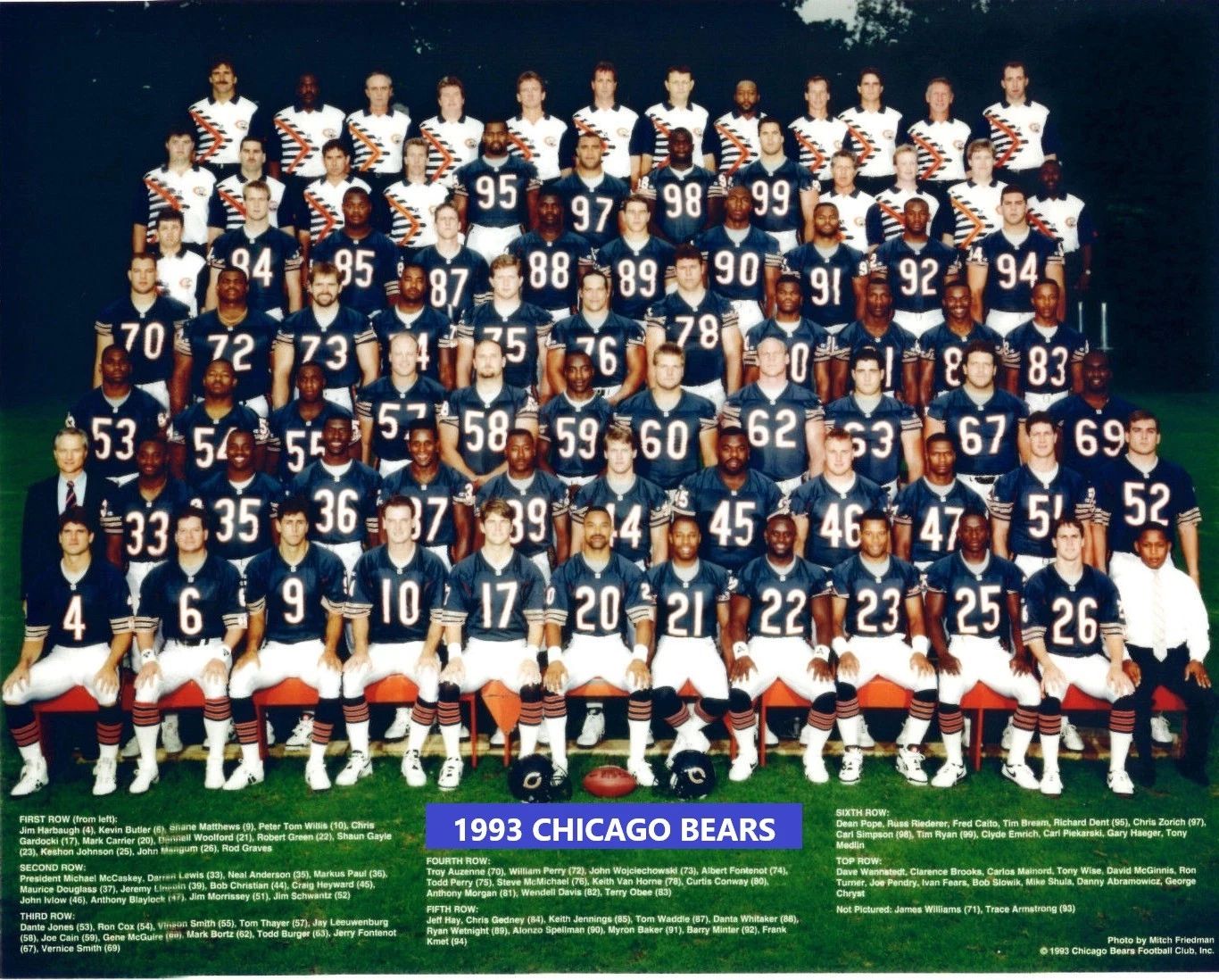 1993 Chicago Bears Team Keychain Football Nfl Picture