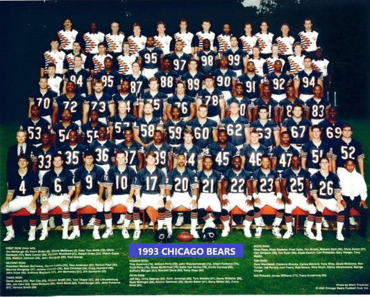 1993 Chicago Bears Team Photo Football Nfl Picture