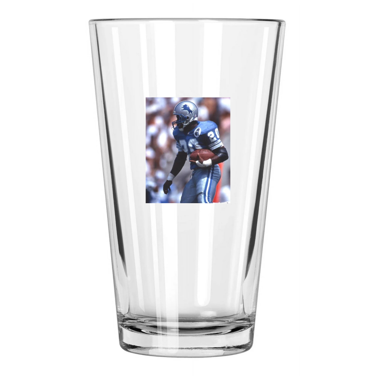 1993 Detroit Lions Barry Sanders Photo Football Nfl Pint Beer Drinking Glass