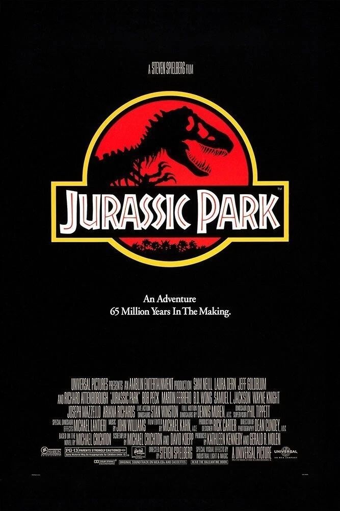 1993 Jurassic Park Movie Magnet Sam Neill Laura Dern Jeff Goldblum