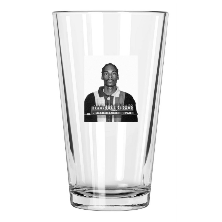 1993 Snoop Dogg Mugshot Photo Singer Rapper Pint Beer Drinking Glass