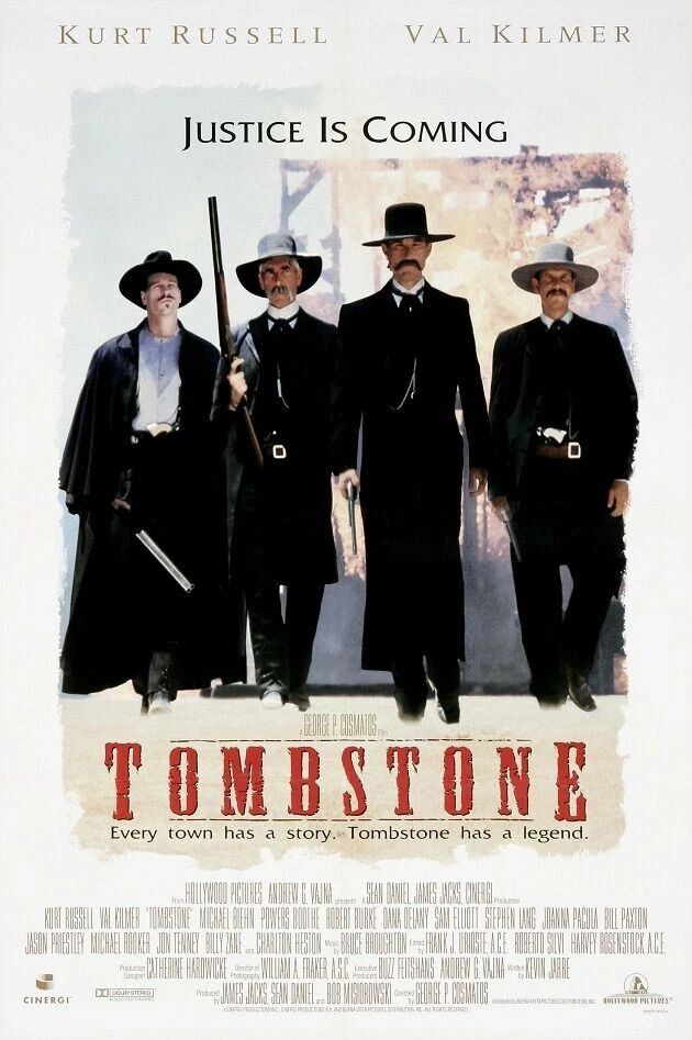 1993 Tombstone Movie Keychain Wyatt Earp Doc Holliday Val Kilmer Russell