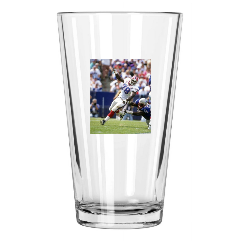 1994 Buffalo Bills Bruce Smith Photo Football Hof 06 Pint Beer Drinking Glass