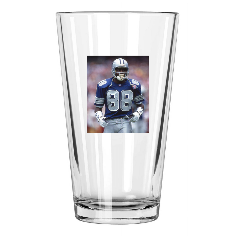 1994 Dallas Cowboys Michael Irvin Photo Football Hof 07 Pint Beer Drinking Glass