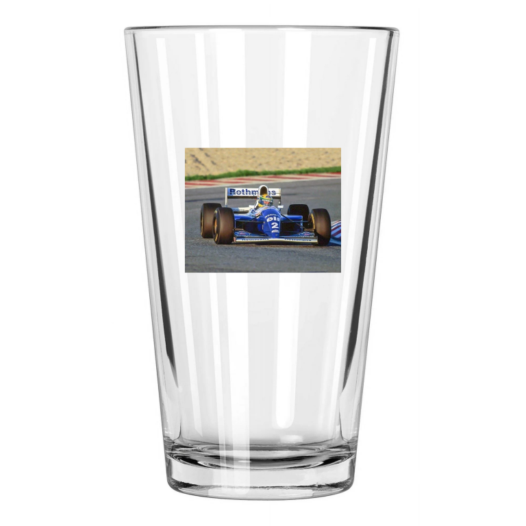 1994 F1 Racecar Driver Ayrton Senna Photo Formula One 1 Pint Beer Drinking Glass