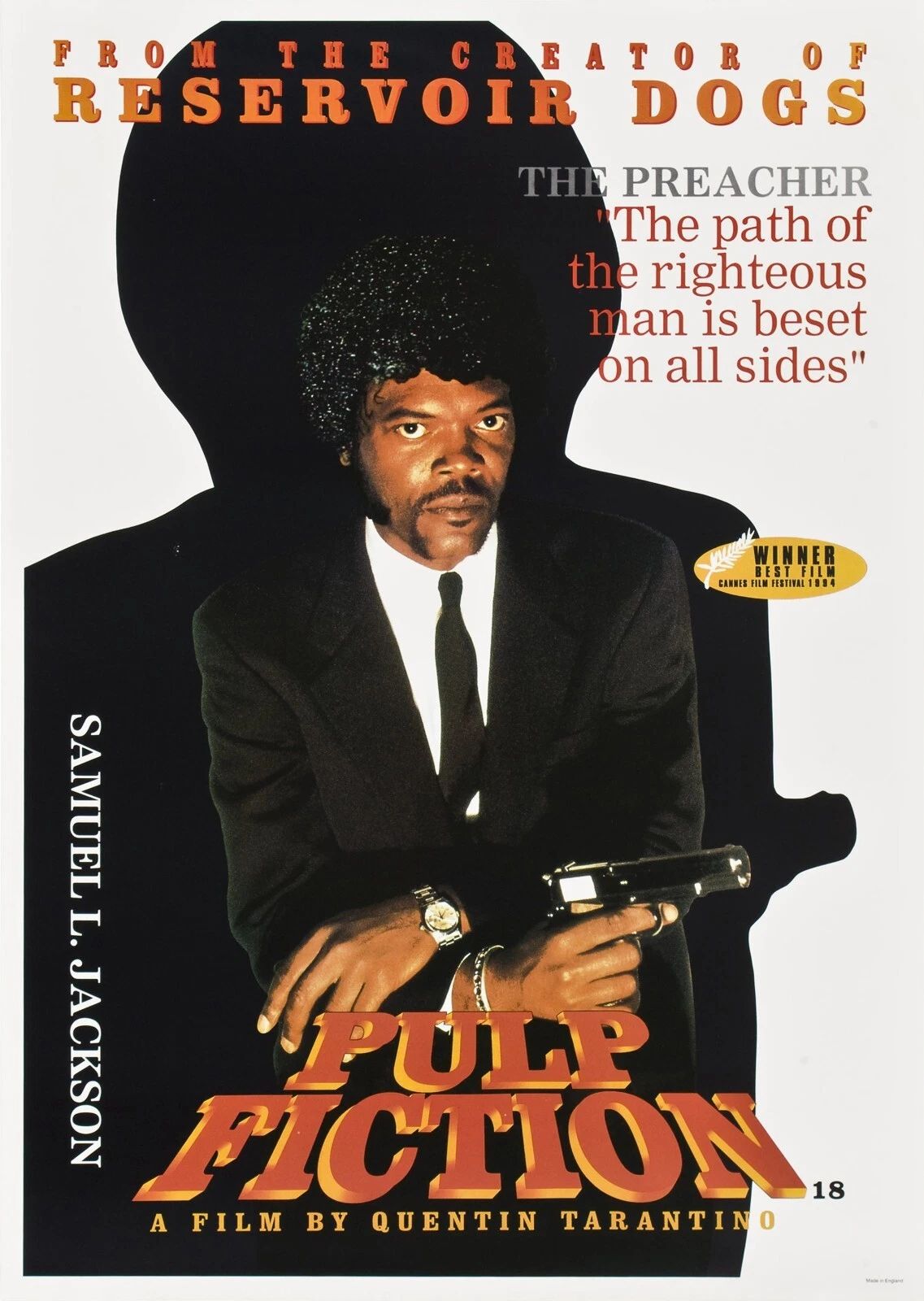 1994 Pulp Fiction Movie Poster John Travolta Samuel L Jackson Uma 1