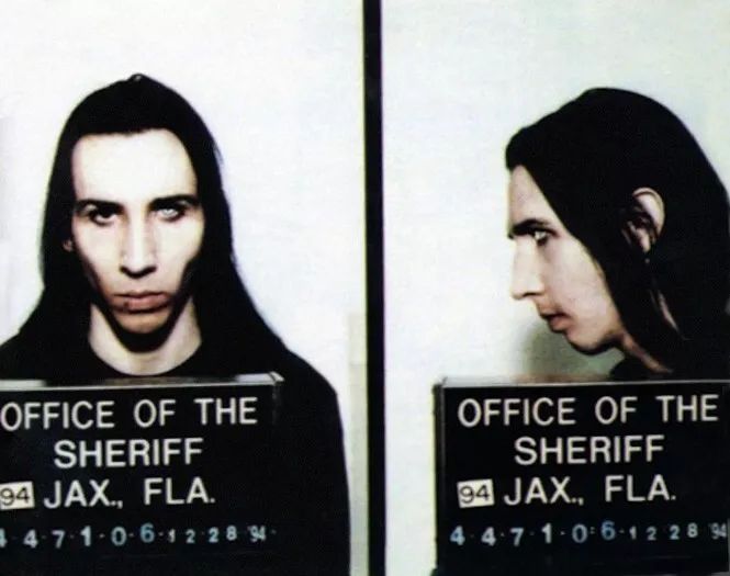 1994 Singer Marilyn Manson Glossy Mugshot Magnet Print Jacksonville Magnet