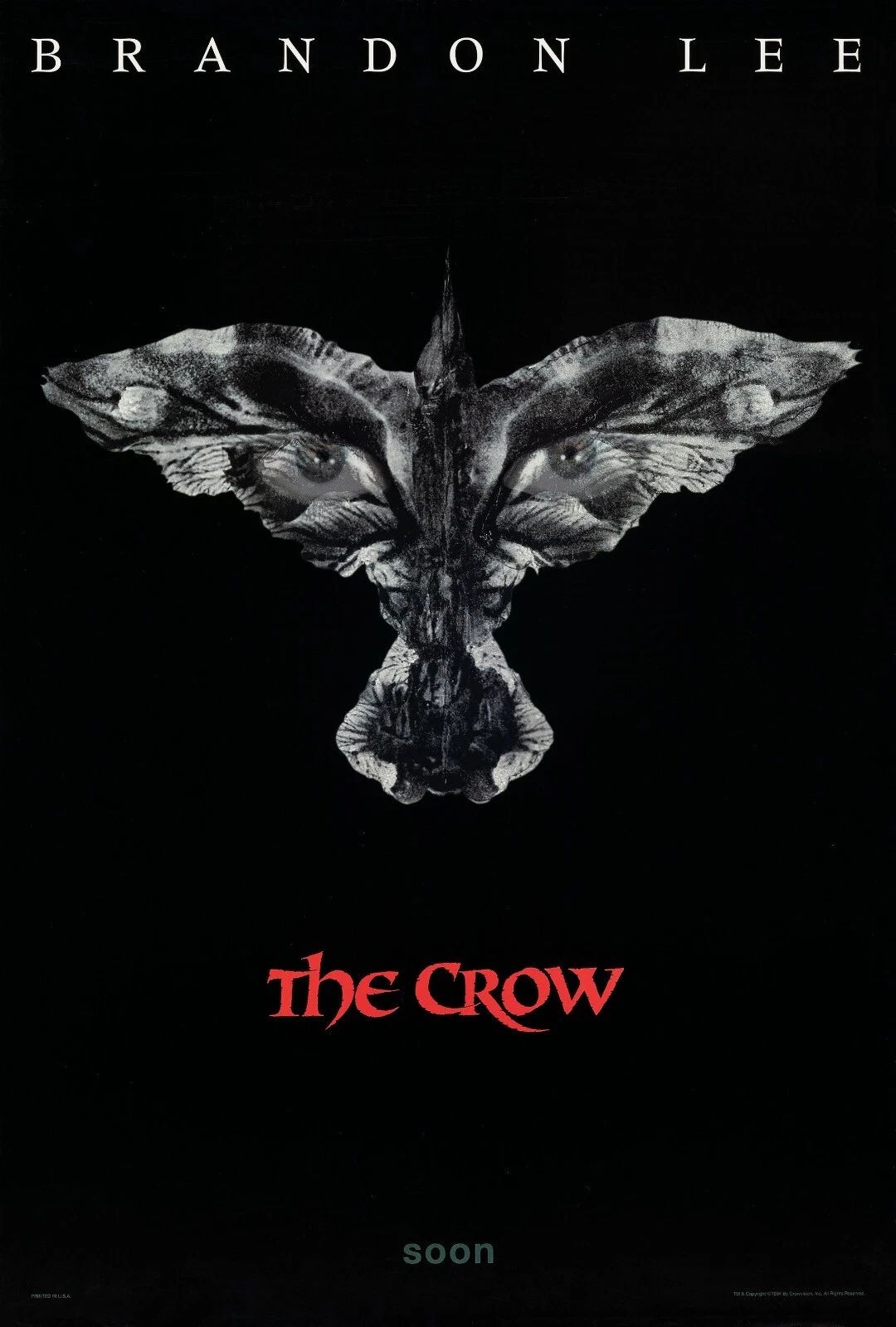 1994 The Crow Movie Poster Brandon Lee Eric Draven Ernie Hudson