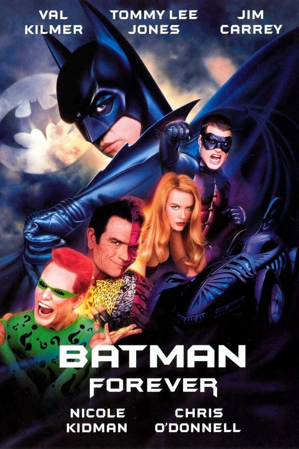 1995 Batman Forever Movie Keychain Val Kilmer Jim Carrey Riddler Robin