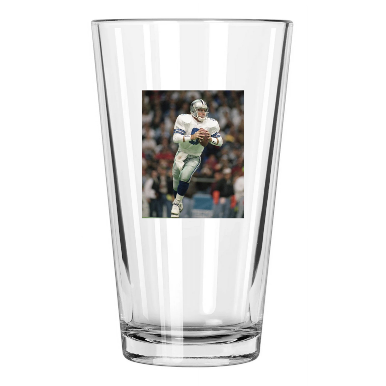 1995 Dallas Cowboys Troy Aikman Nfl Football Hof 2006 Pint Beer Drinking Glass