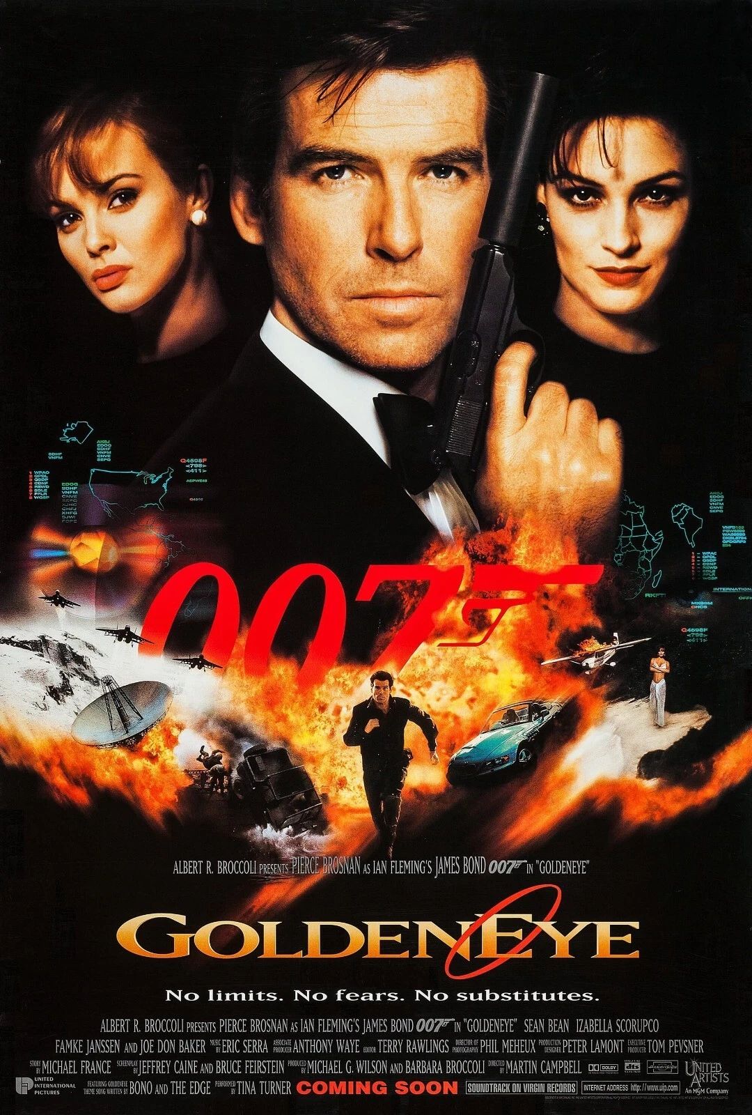 1995 Goldeneye Movie Keychain 007 James Bond Pierce Brosnan Sean Bean 1