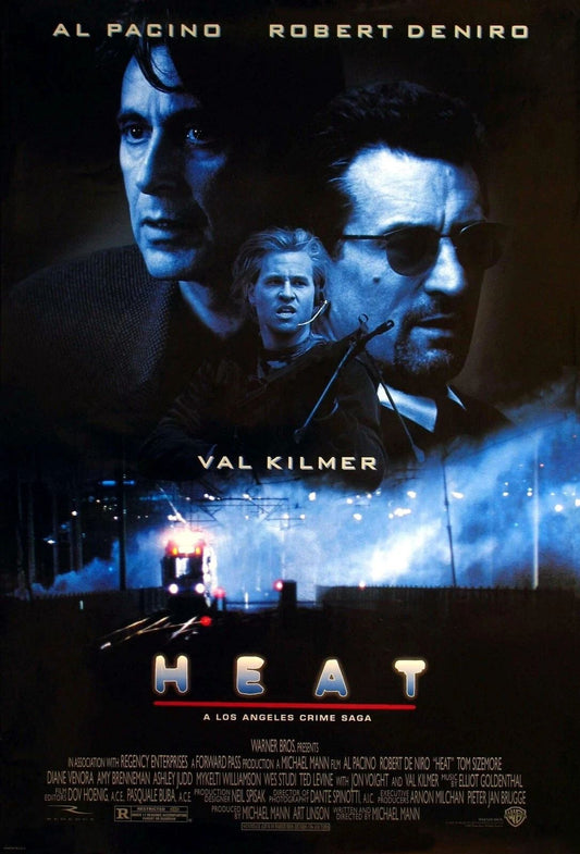 1995 Heat Movie Poster Al Pacino Robert Deniro Val Kimer Jon Voight