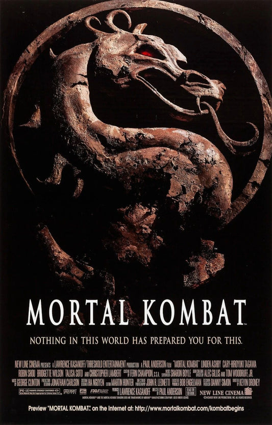 1995 Mortal Kombat Movie Poster Johnny Cage Liu Kang Sub Zero