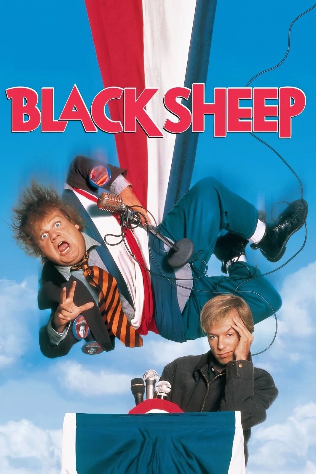 1996 Black Sheep Movie Keychain Chris Farley David Spade Gary Busey