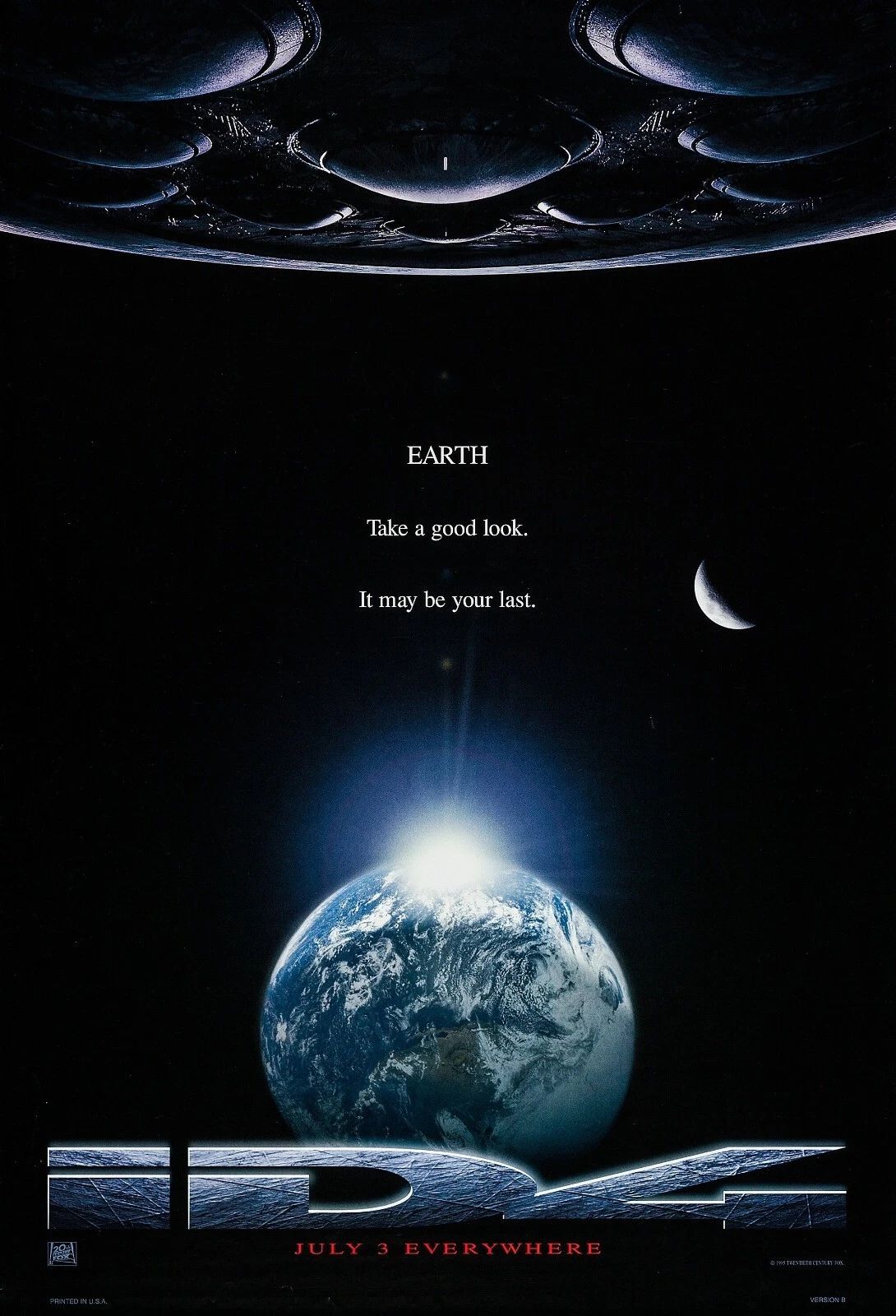 1996 Independence Day Movie Poster Will Smith Randy Quaid Jeff Goldblum