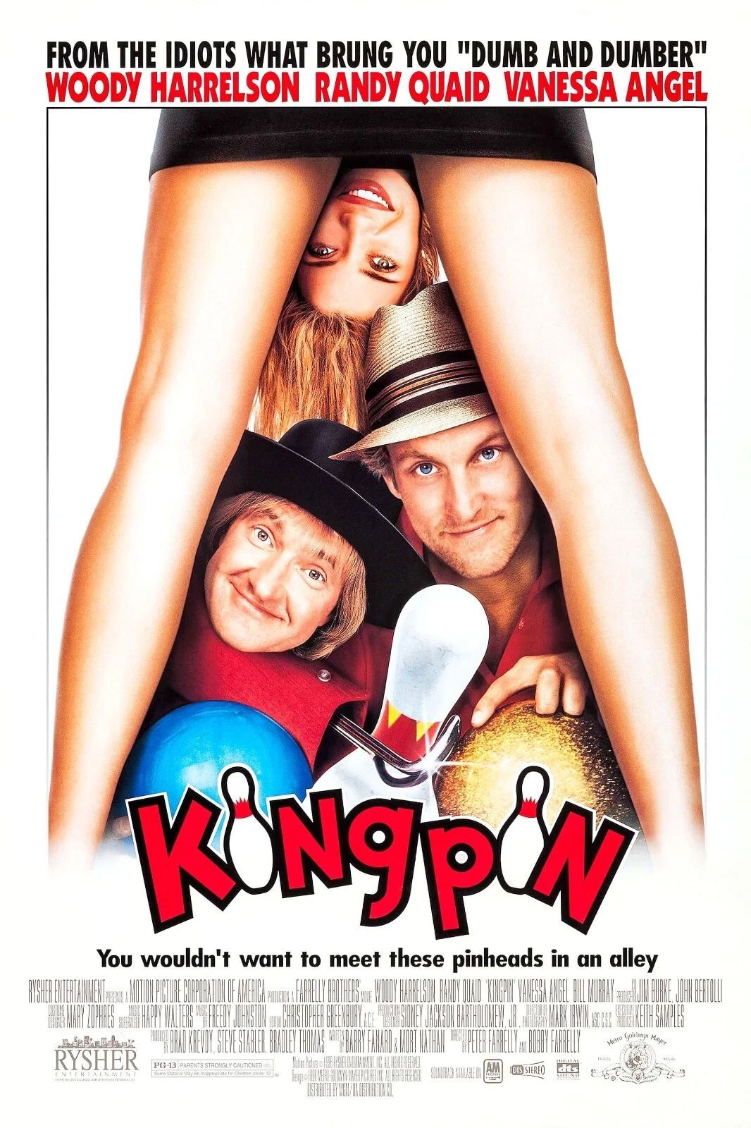 1996 Kingpin Movie Keychain Woody Harrelson Bill Murray Randy Quaid