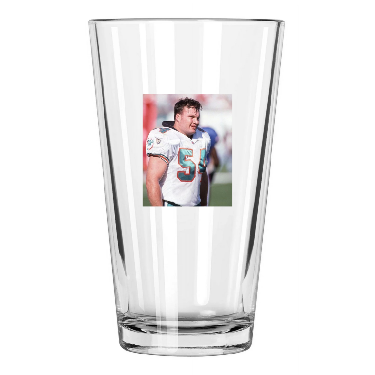 1996 Miami Dolphins Zach Thomas Photo Football Hof 2023 Pint Beer Drinking Glass