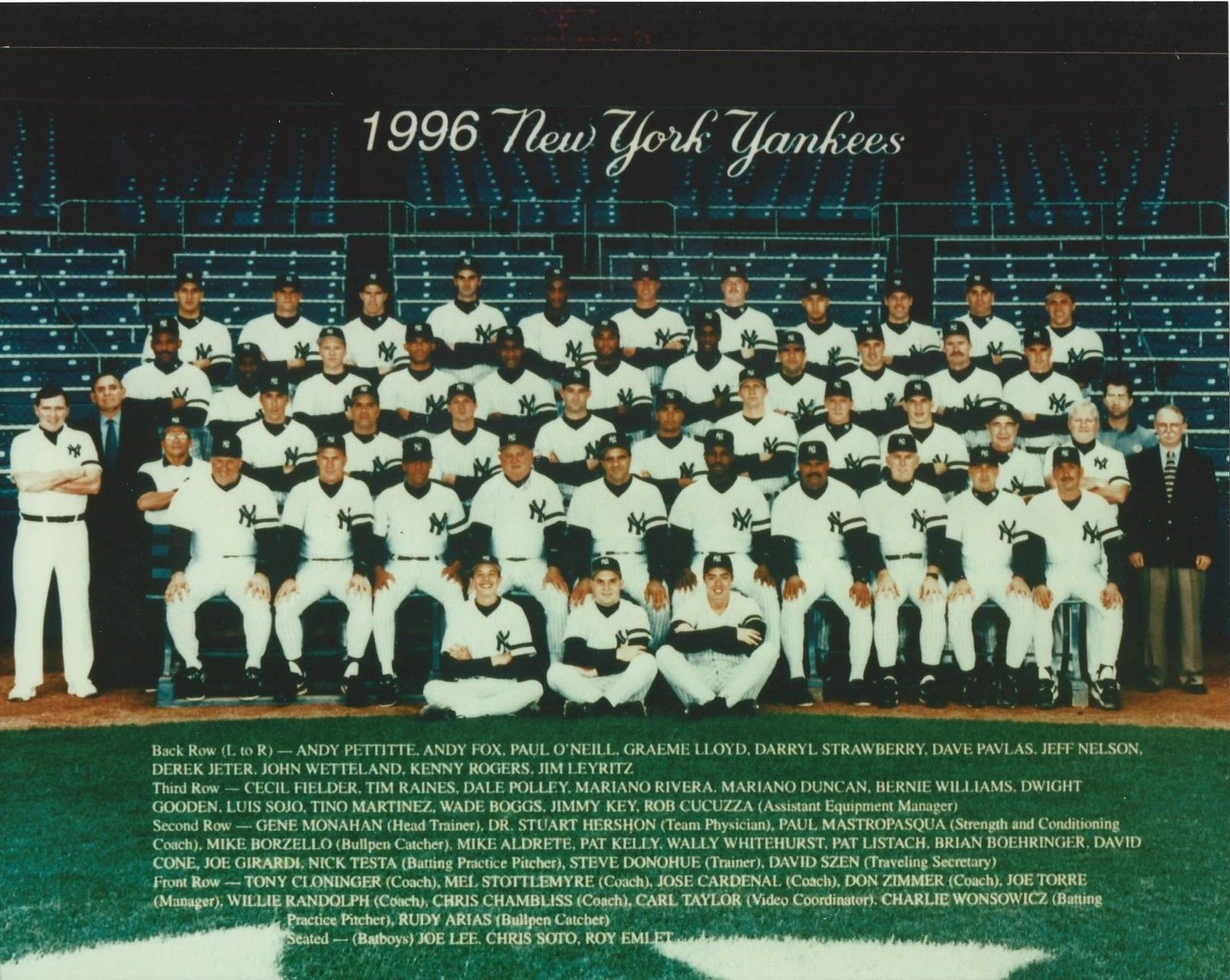 1996 New York Yankees Team Magnet Baseball Picture Ny Mlb