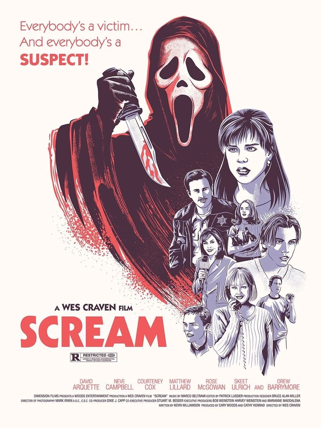 1996 Scream Ghostface Killer Everybody'S A Victim... Woodsboro