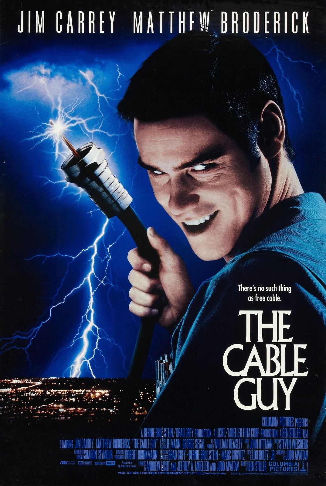 1996 The Cable Guy Keychain Jim Carrey Matthew Broderick Jack Black