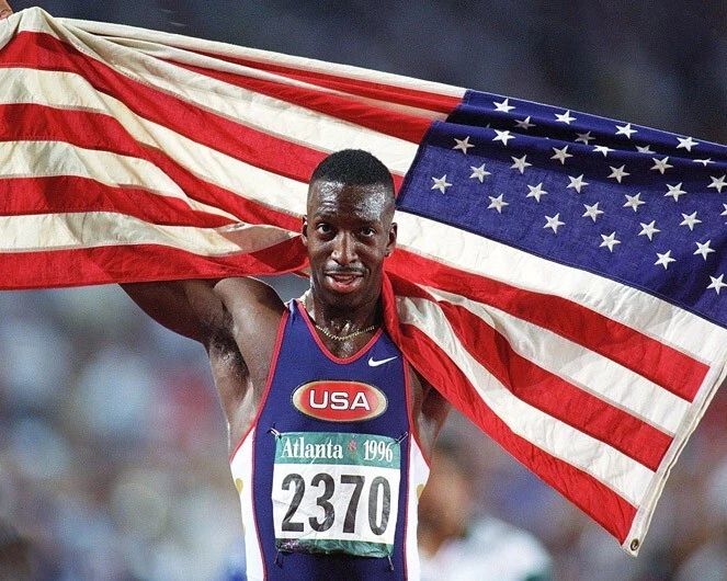 1996 Usa Sprinter Michael Johnson Glossy Keychain Atlanta Olympics Print