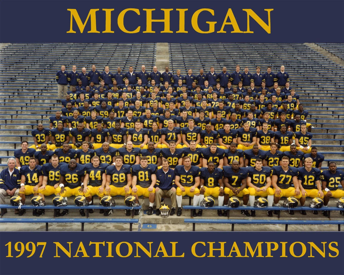 1997 Michigan Team Magnet Wolverines Ncaa Football National Champs