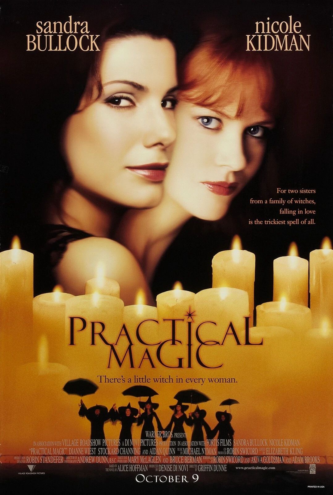 1998 Practical Magic Movie Poster Sally Gillian Fran Sandra Bullock